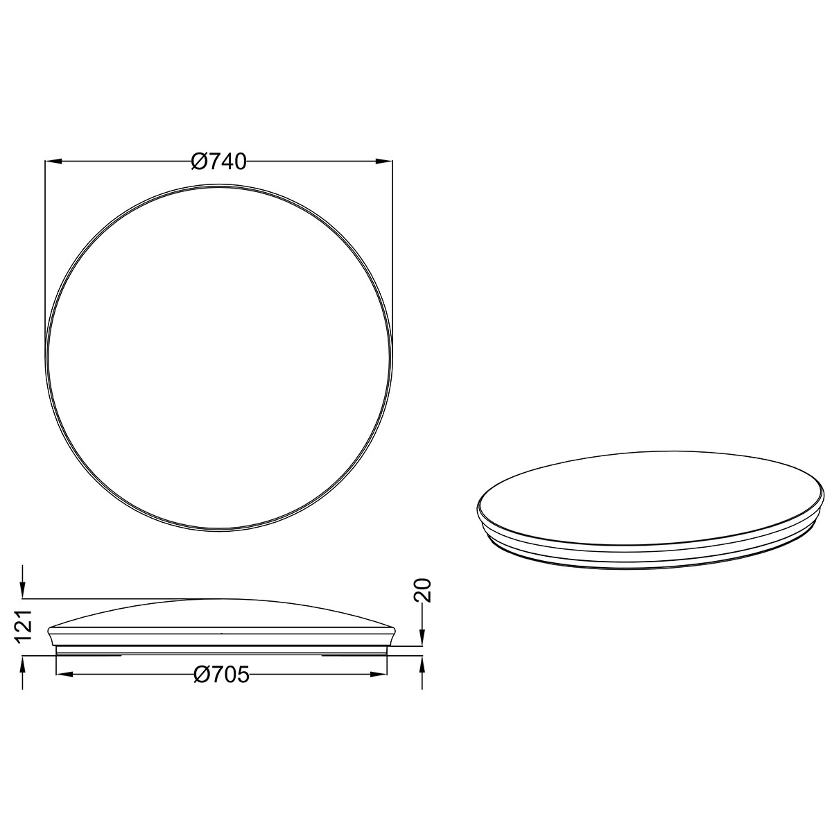 LED Plafondlamp - Trion Hakura - 46W - Natuurlijk Wit 4000K -  Dimbaar - Sterlicht - Rond - Mat Wit - Kunststof