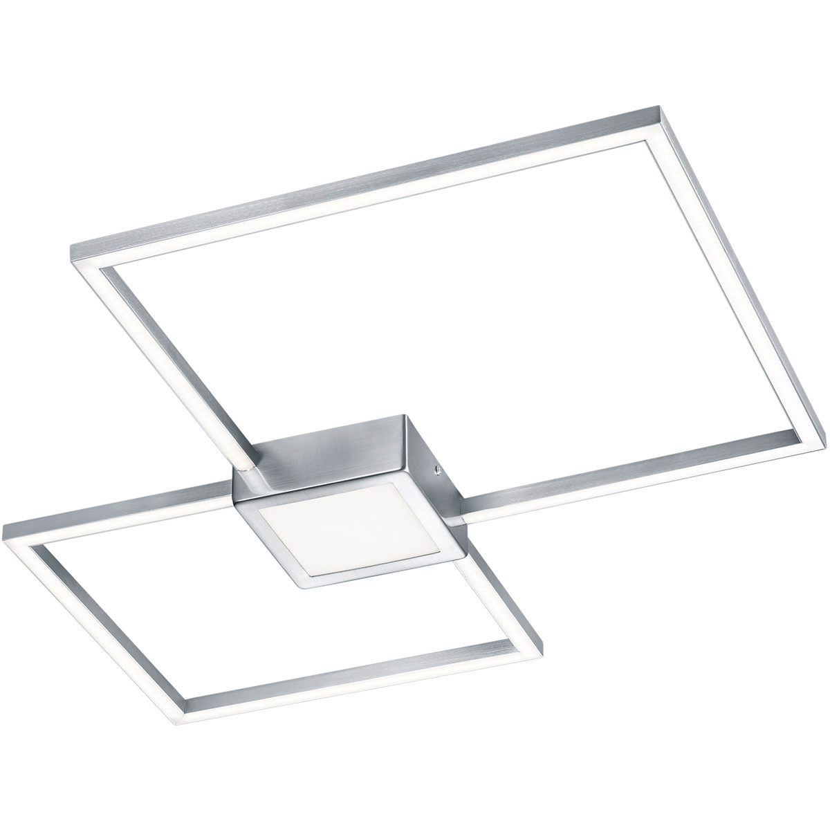 LED Plafondlamp - Trion Hydro - 28W - Warm Wit 3000K - Dimbaar - Vierkant - Mat Nikkel - Aluminium