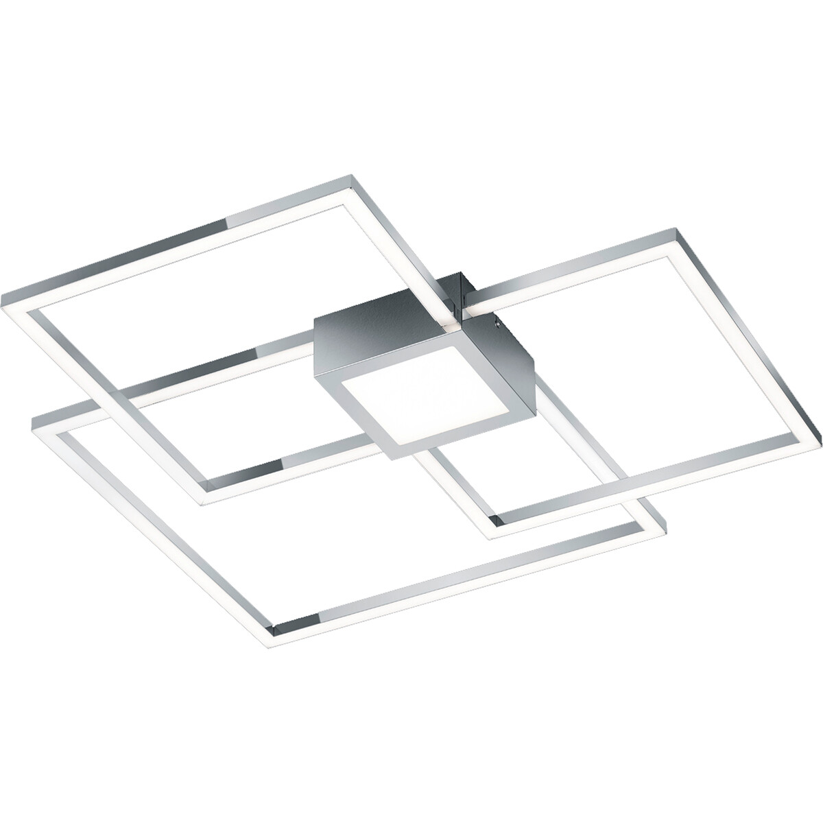 LED Plafondlamp - Trion Hydro - 38W - Natuurlijk Wit 4000K - Dimbaar - Vierkant - Mat Chroom - Aluminium product afbeelding