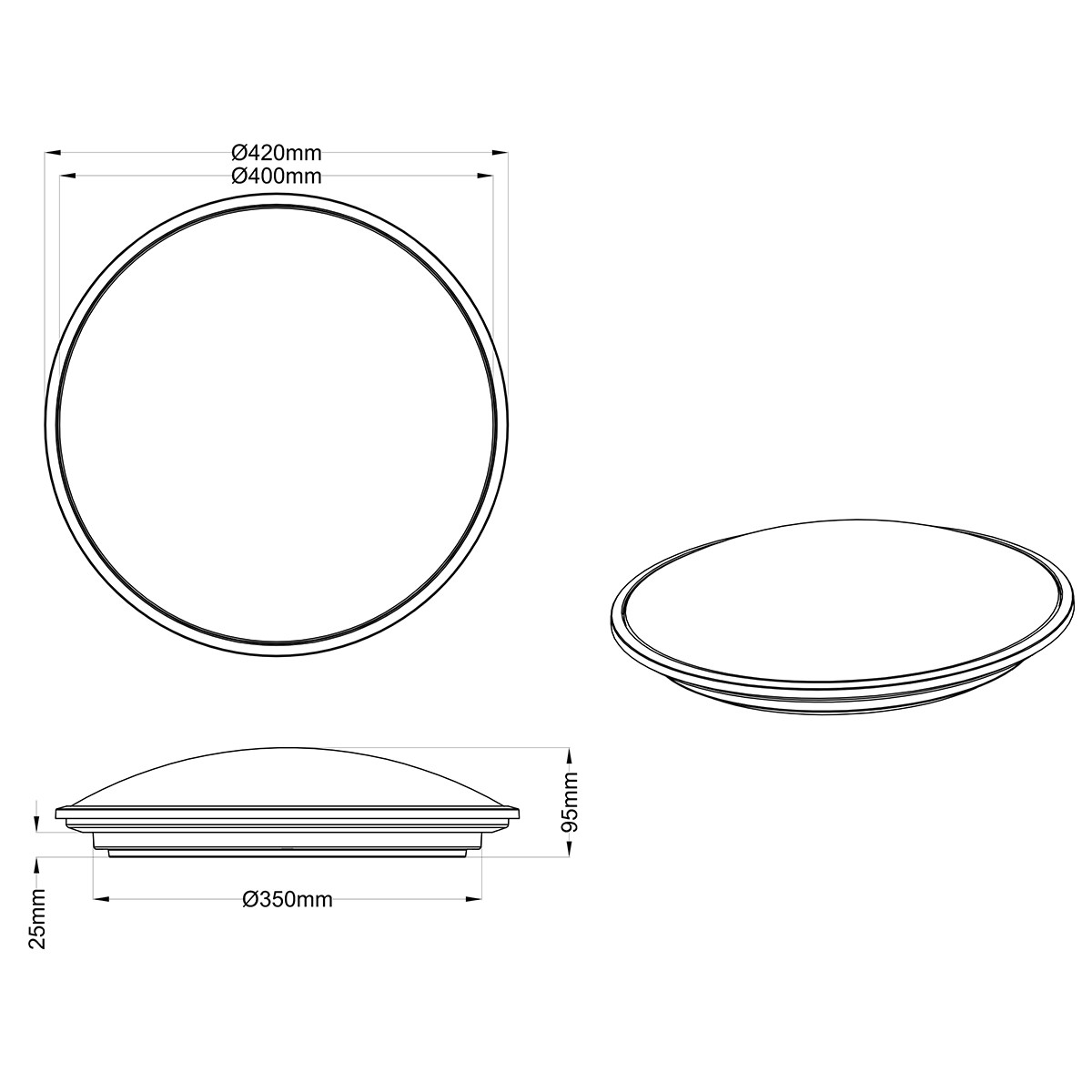 LED Plafondlamp - Trion Kanimo - 21W - Natuurlijk Wit 4000K - Dimbaar - Rond - Mat Wit - Kunststof