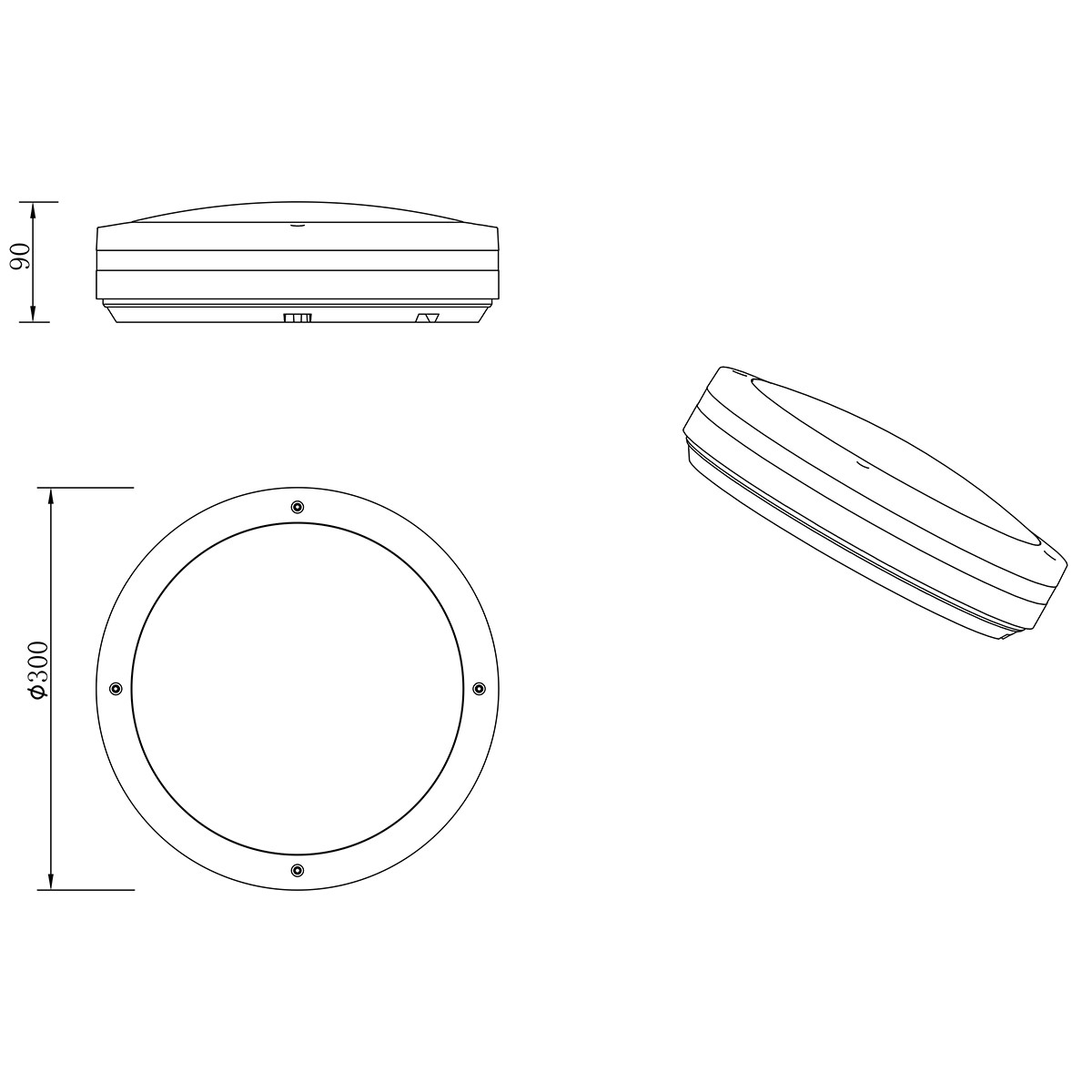 LED Plafondlamp - Trion Keraly - Opbouw Rond - Bewegingssensor - Waterdicht - 12W - Mat Wit - Kunststof