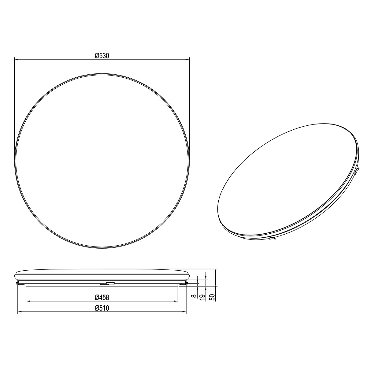 LED Plafondlamp - Trion Lana - 46W - Natuurlijk Wit 4000K -  Dimbaar - Rond - Mat Wit - Kunststof