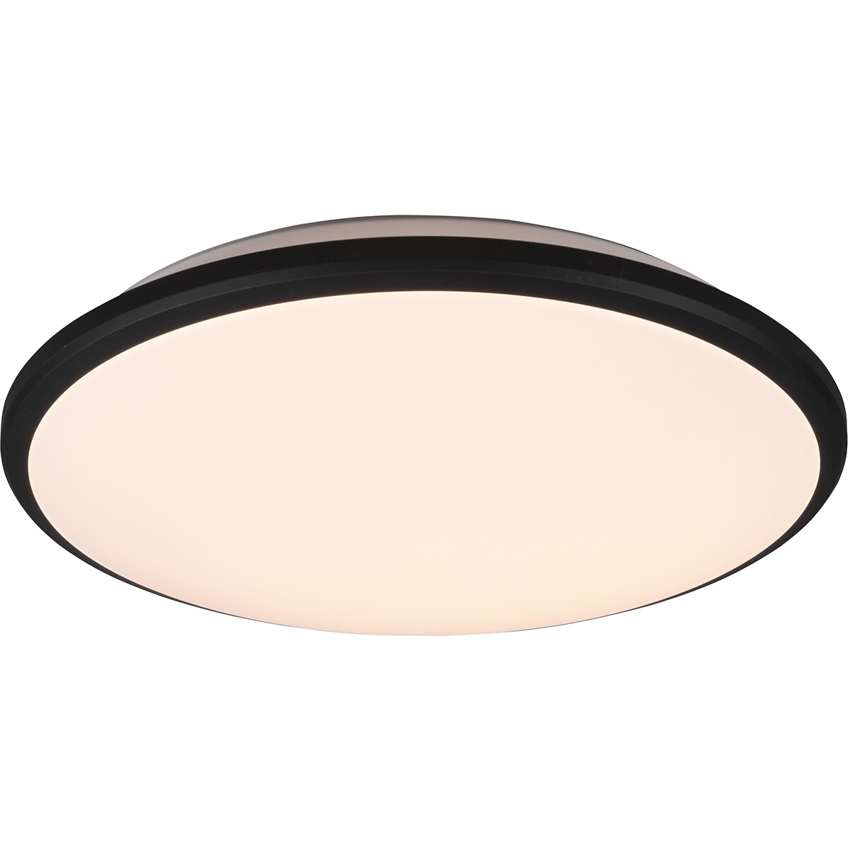 LED Plafondlamp - Plafondverlichting - Trion Lombis - 20.5W - Warm Wit 3000K - Dimbaar - Rond - Mat Zwart - Kunststof