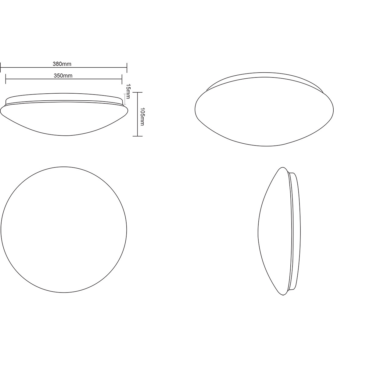 LED Plafondlamp - Trion Luka - 18W - Aanpasbare Kleur - Dimbaar - Afstandsbediening - Rond - Mat Wit