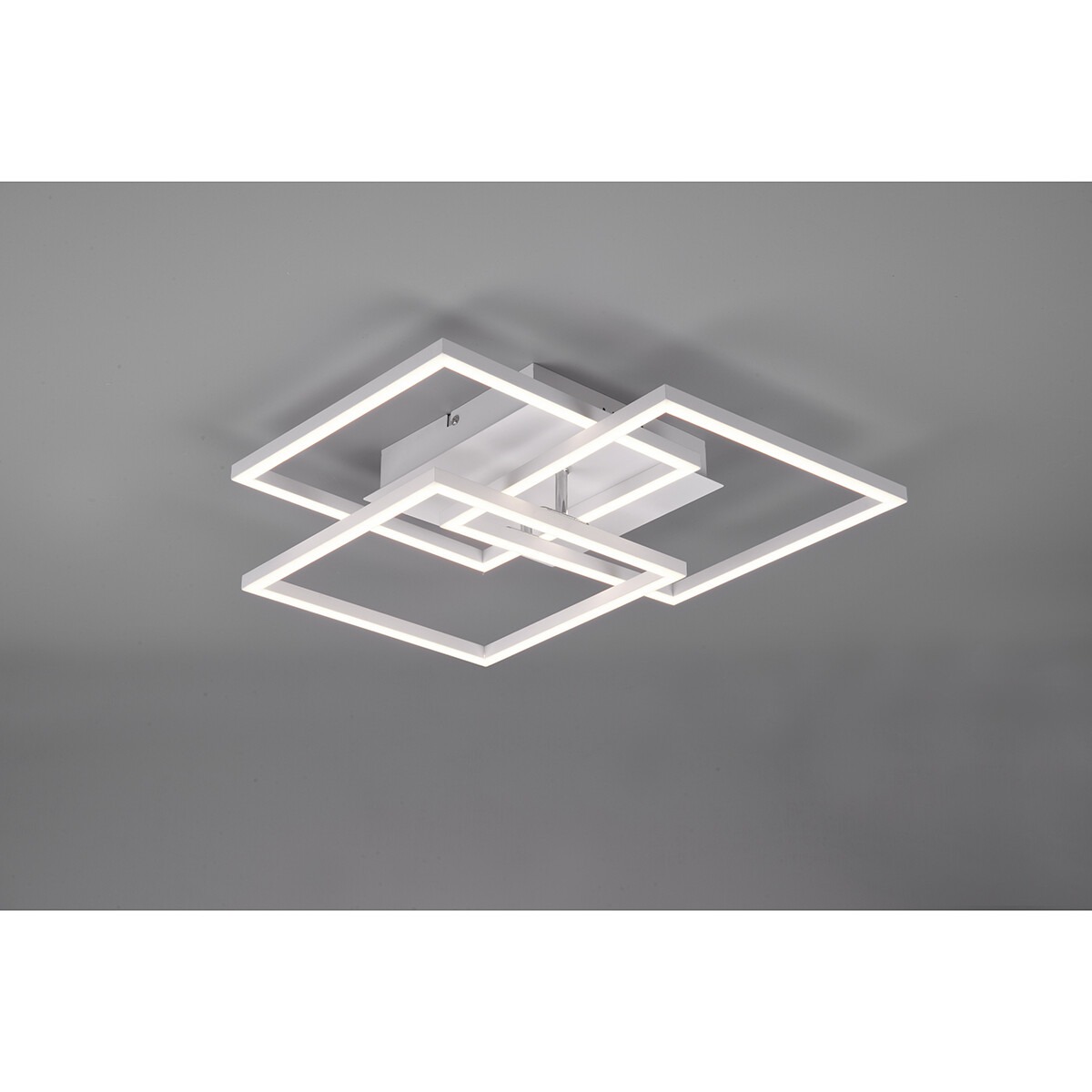 LED Plafondlamp - Trion Mibal - 28W - Aanpasbare Kleur - Afstandsbediening - Dimbaar - Rechthoek - Mat Wit - Aluminium