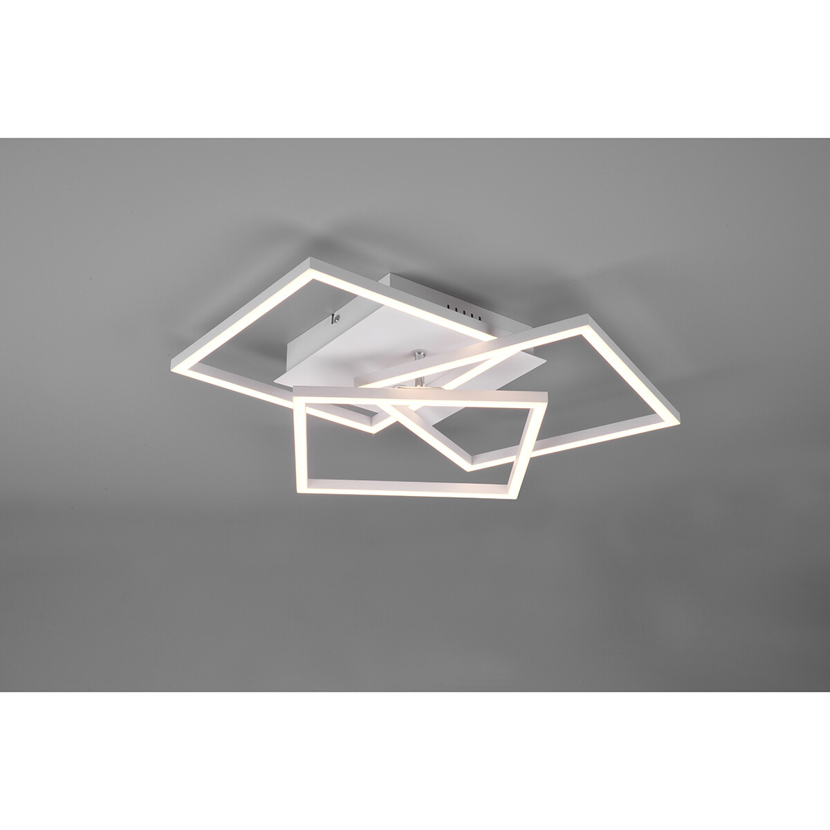 LED Plafondlamp - Trion Mibal - 28W - Aanpasbare Kleur - Afstandsbediening - Dimbaar - Rechthoek - Mat Wit - Aluminium