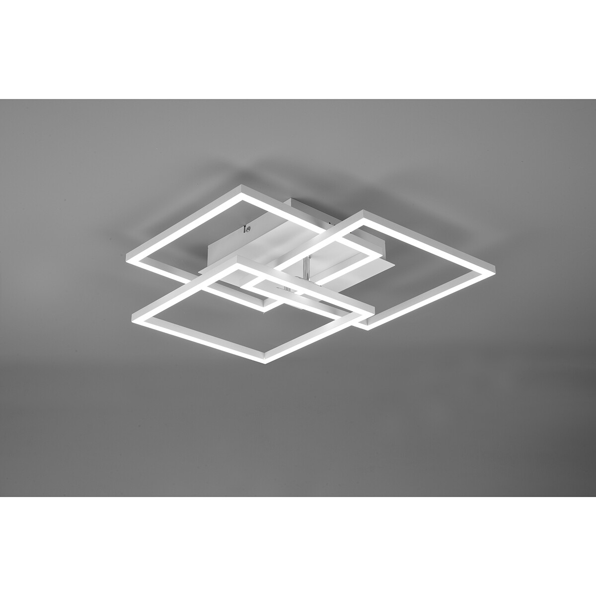 LED Plafondlamp - Trion Mibal - 28W - Aanpasbare Kleur - Afstandsbediening - Dimbaar - Rechthoek - Mat Wit - Aluminium