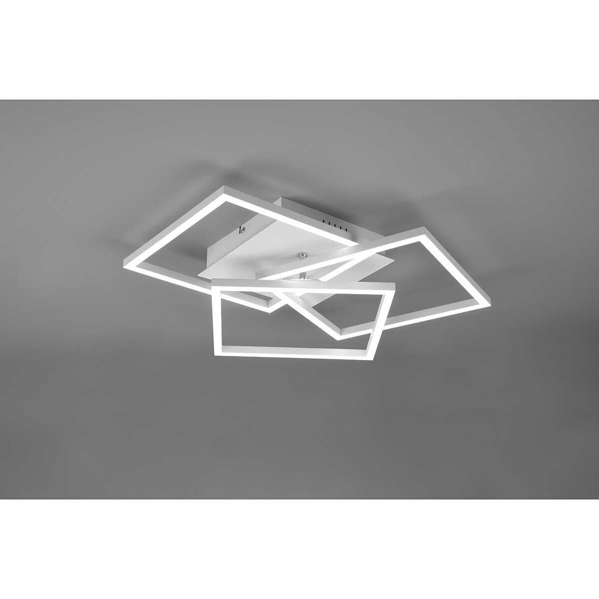 LED Plafondlamp - Trion Mibal - 28W - Aanpasbare Kleur - Afstandsbediening - Dimbaar - Rechthoek - Mat Wit - Aluminium