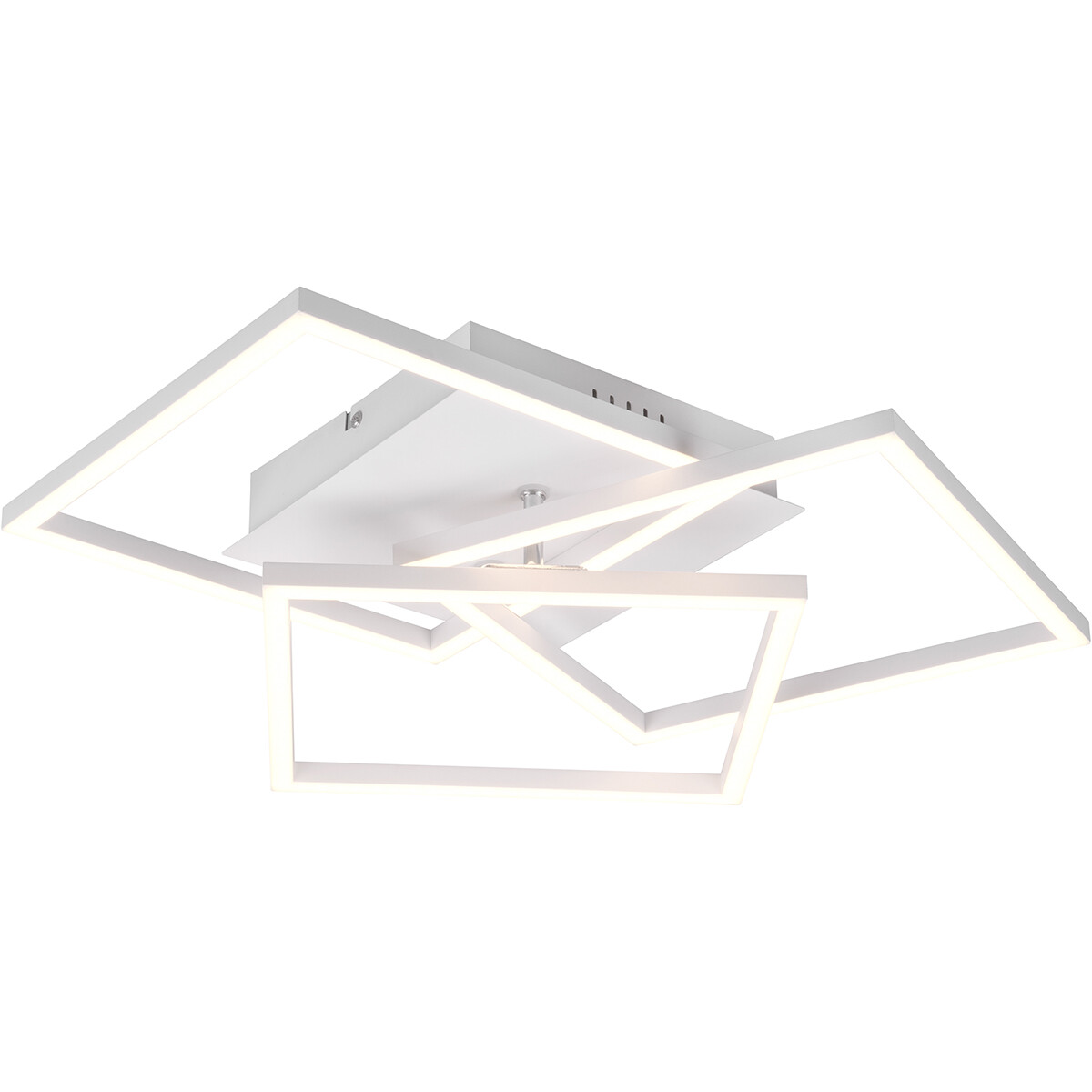 LED Plafondlamp - Trion Mibal - 28W - Aanpasbare Kleur - Afstandsbediening - Dimbaar - Rechthoek - Mat Wit - Aluminium