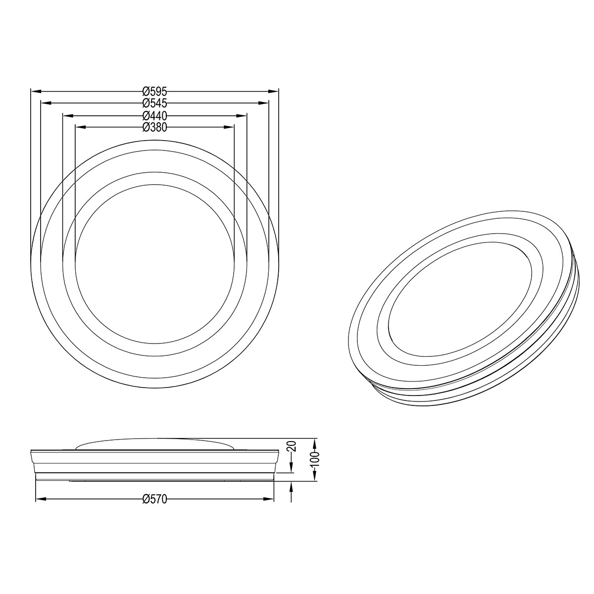 LED Plafondlamp - Trion Noruno - 45W - Aanpasbare Kleur - Dimbaar - Afstandsbediening - Sterlicht - Rond - Mat Chroom - Kunststof