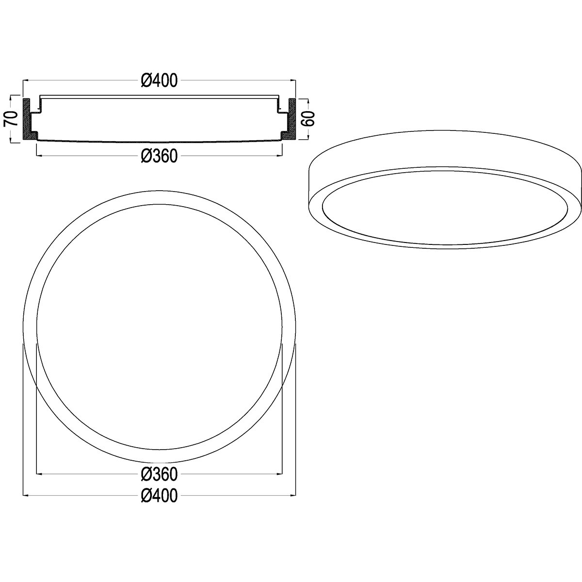 LED Plafondlamp - Trion Osea - 24W - Warm Wit 3000K - Dimbaar - Beige - Natuur Hout