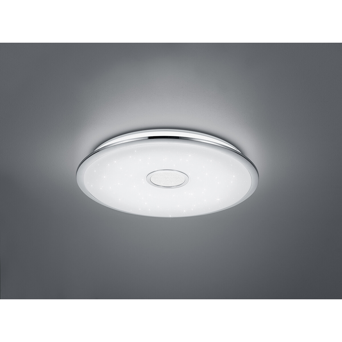 LED Plafondlamp - Trion Osirina - 100W - Aanpasbare Kleur - Dimbaar - Afstandsbediening - Rond - Glans Chroom - Kunststof