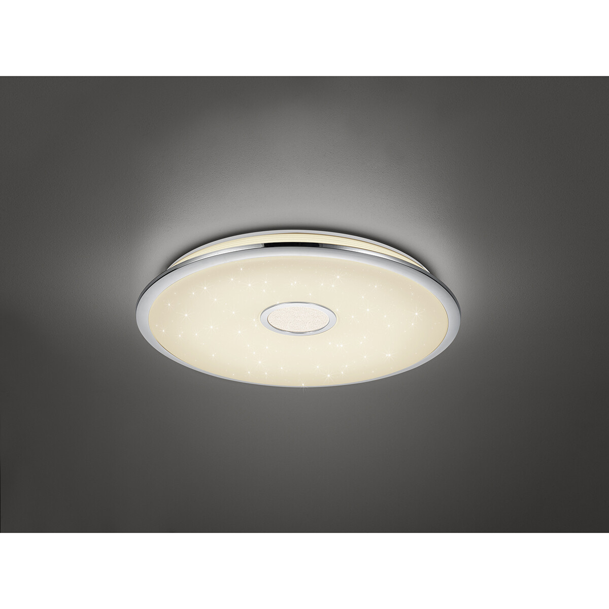 LED Plafondlamp - Trion Osirina - 100W - Aanpasbare Kleur - Dimbaar - Afstandsbediening - Rond - Glans Chroom - Kunststof