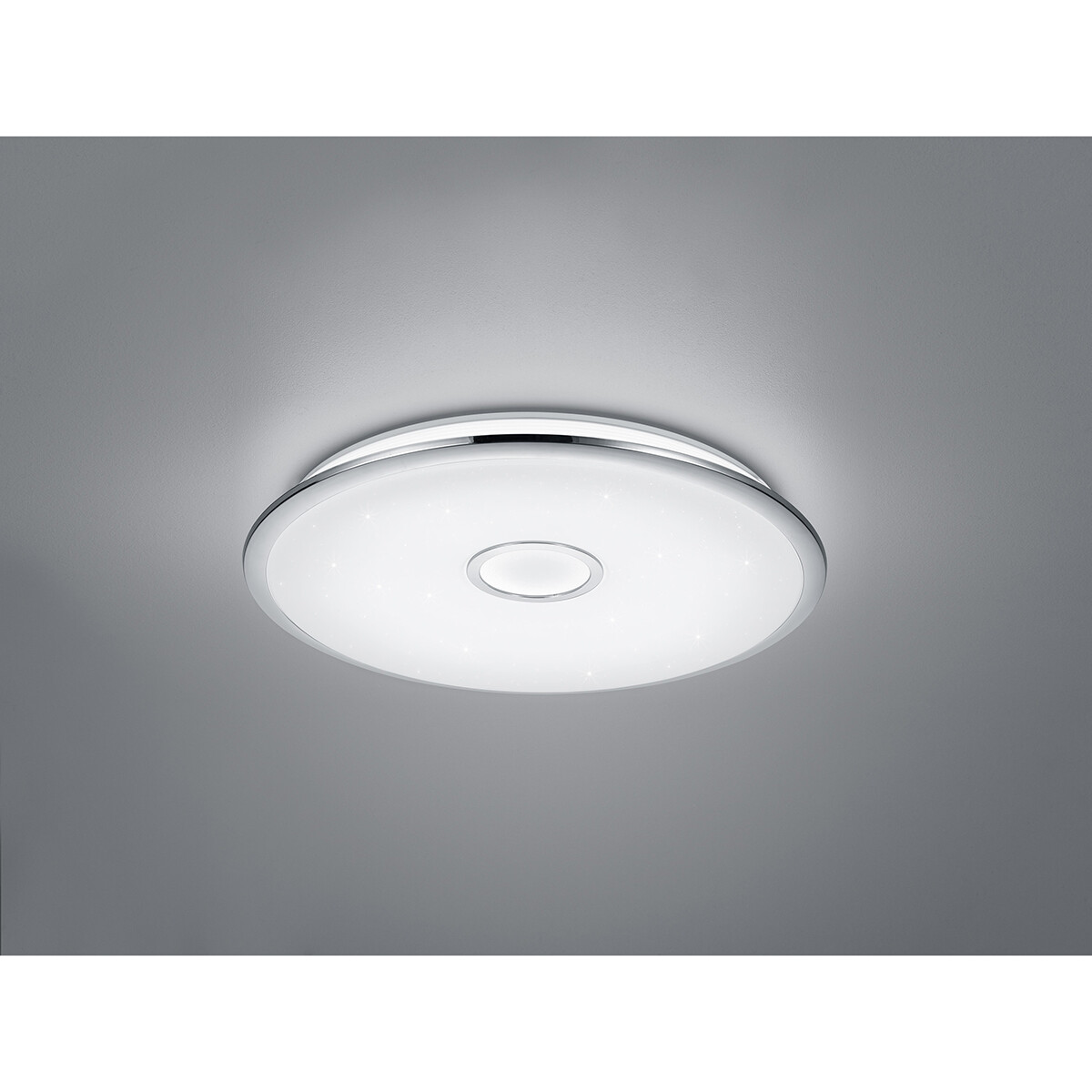 LED Plafondlamp - Trion Osirina - 100W - Aanpasbare Kleur - Dimbaar - Afstandsbediening - Rond - Glans Chroom - Kunststof