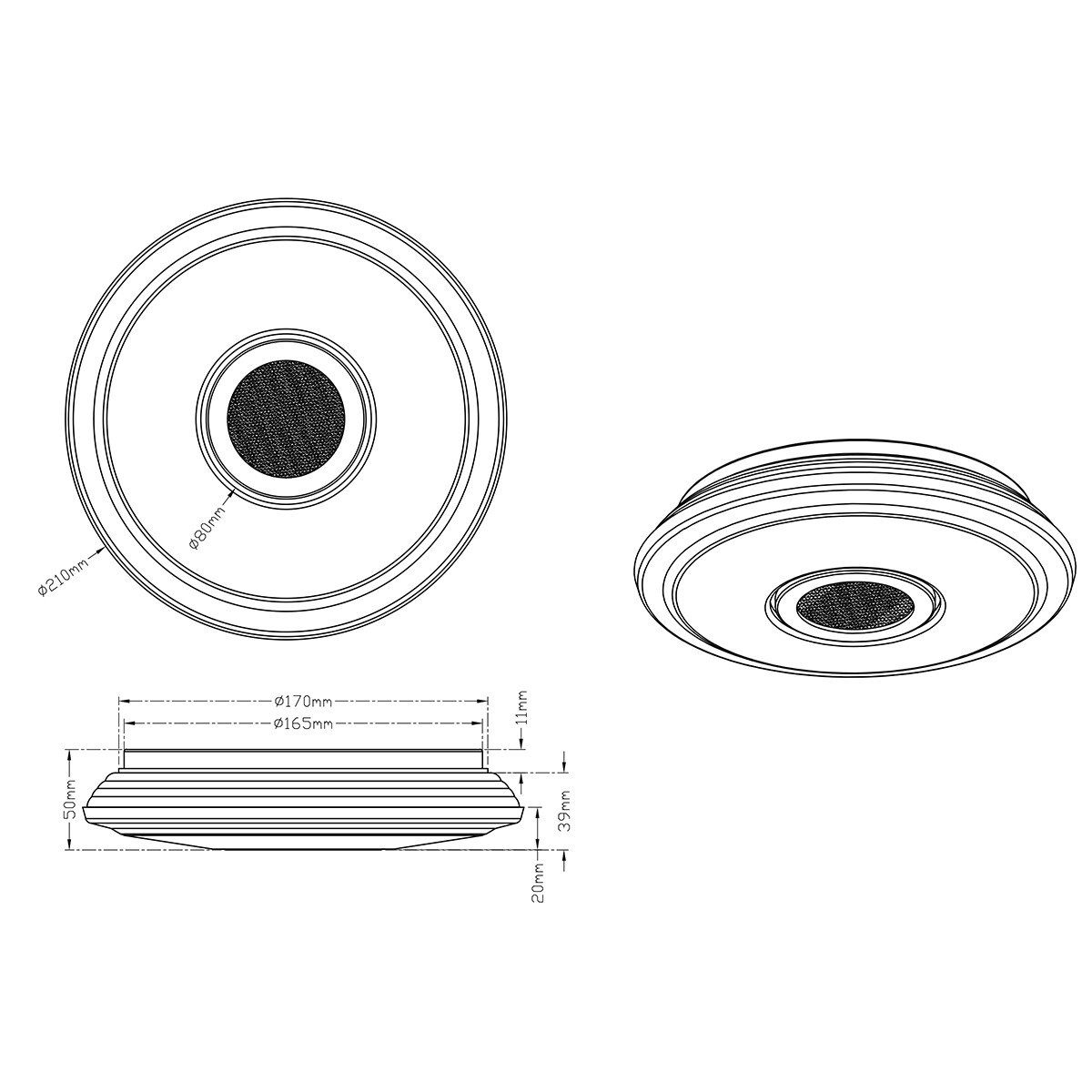 LED Plafondlamp - Trion Osirina - 12W - Warm Wit 3000K - Dimbaar - Sterlicht - Rond - Glans Chroom - Kunststof