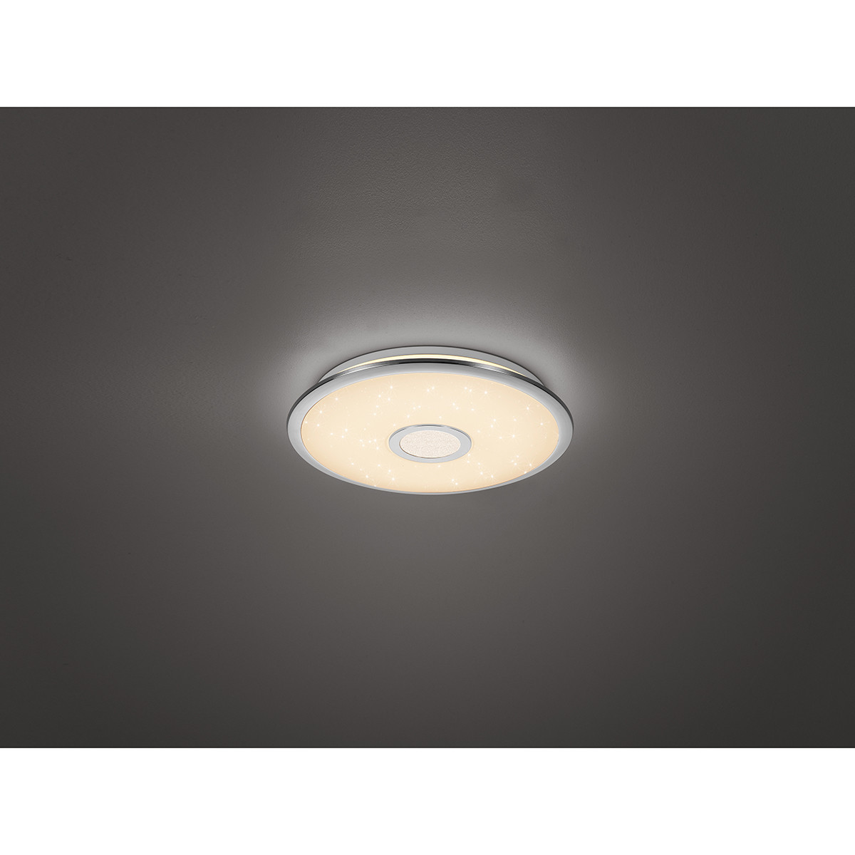 LED Plafondlamp - Trion Osirina - 30W - Aanpasbare Kleur - Dimbaar - Afstandsbediening - Rond - Glans Chroom - Kunststof