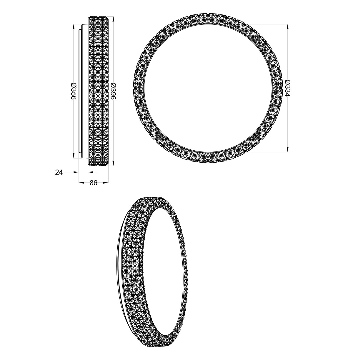 LED Plafondlamp - Trion Pegyon - 21W - Warm Wit 3000K - Dimbaar - Sterlicht - Rond - Mat Wit - Acryl