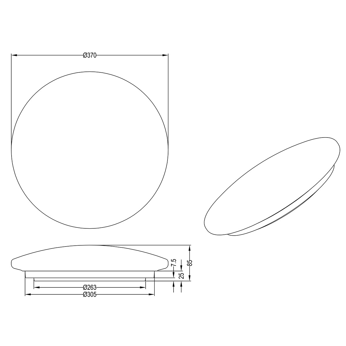 LED Plafondlamp - Trion Puta - 15W - Natuurlijk Wit 4000K - Sterlicht - Spatwaterdicht IP44 - Rond - Mat Wit - Kunststof