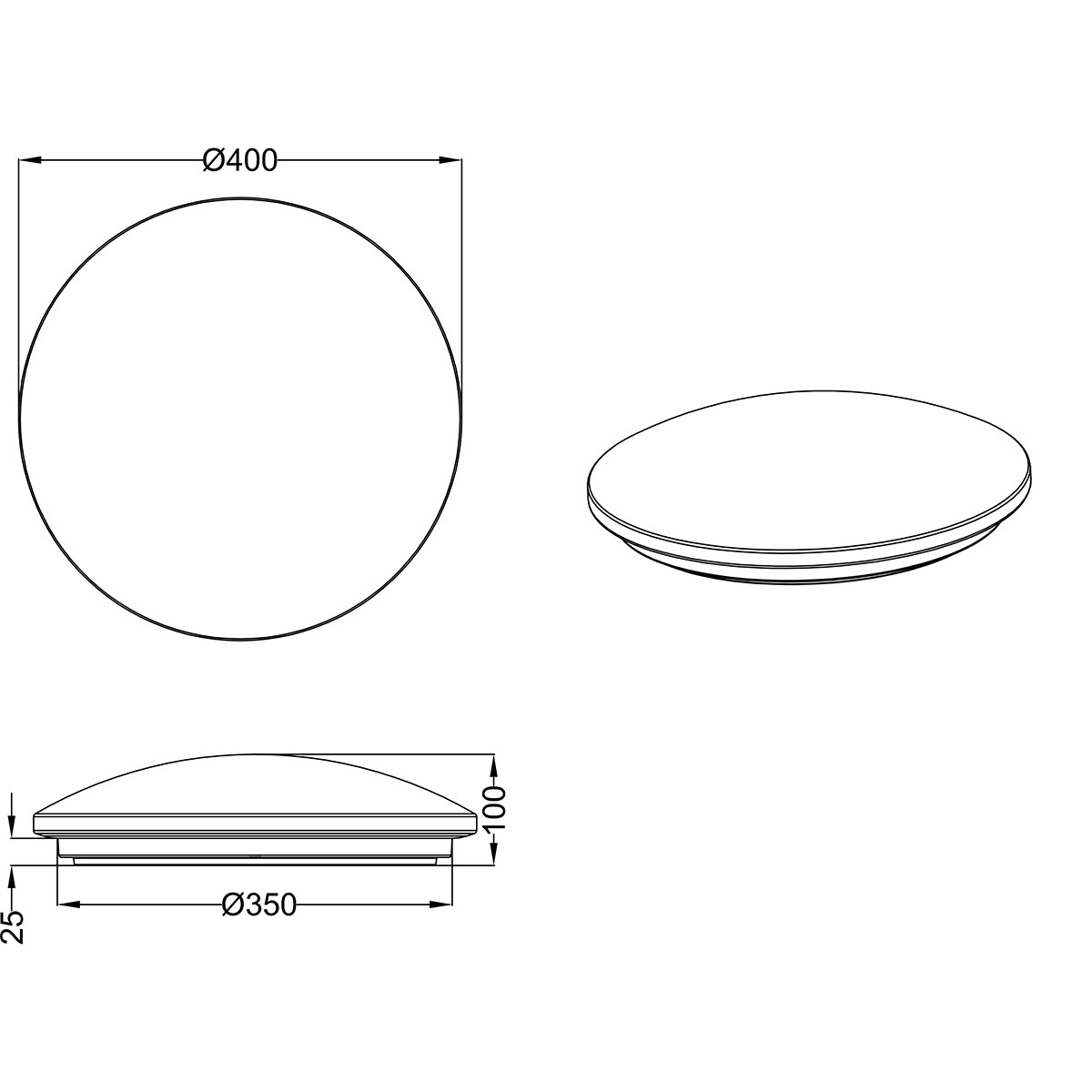 LED Plafondlamp - Badkamerlamp - Trion Puta - Opbouw Rond 15W - Spatwaterdicht IP44 - Warm Wit 3000K - Mat Wit Kunststof