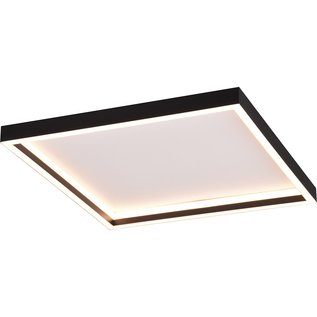 LED Plafondlamp - Trion Rad - Opbouw Vierkant 20W - Warm Wit 3000K - Mat Zwart - Metaal