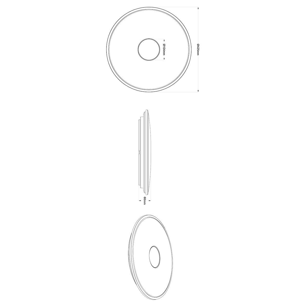 LED Plafondlamp - Trion Sorgina - 30W - Aanpasbare Kleur - Dimbaar - Afstandsbediening - Rond - Mat Wit