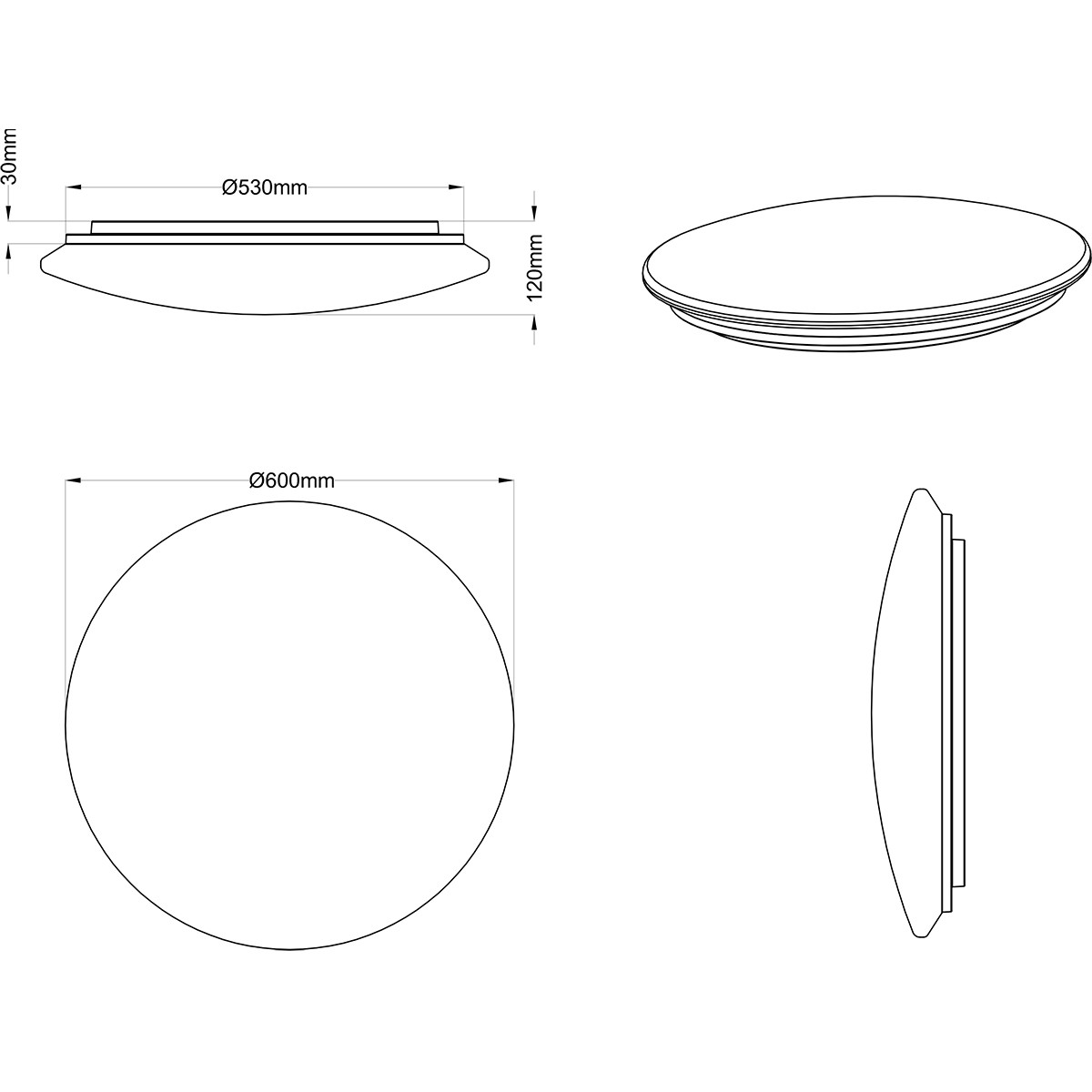 LED Plafondlamp - Trion Ster - 27W - Aanpasbare Kleur - Dimbaar - Afstandsbediening - Sterlicht - Rond - Mat Wit - Kunststof