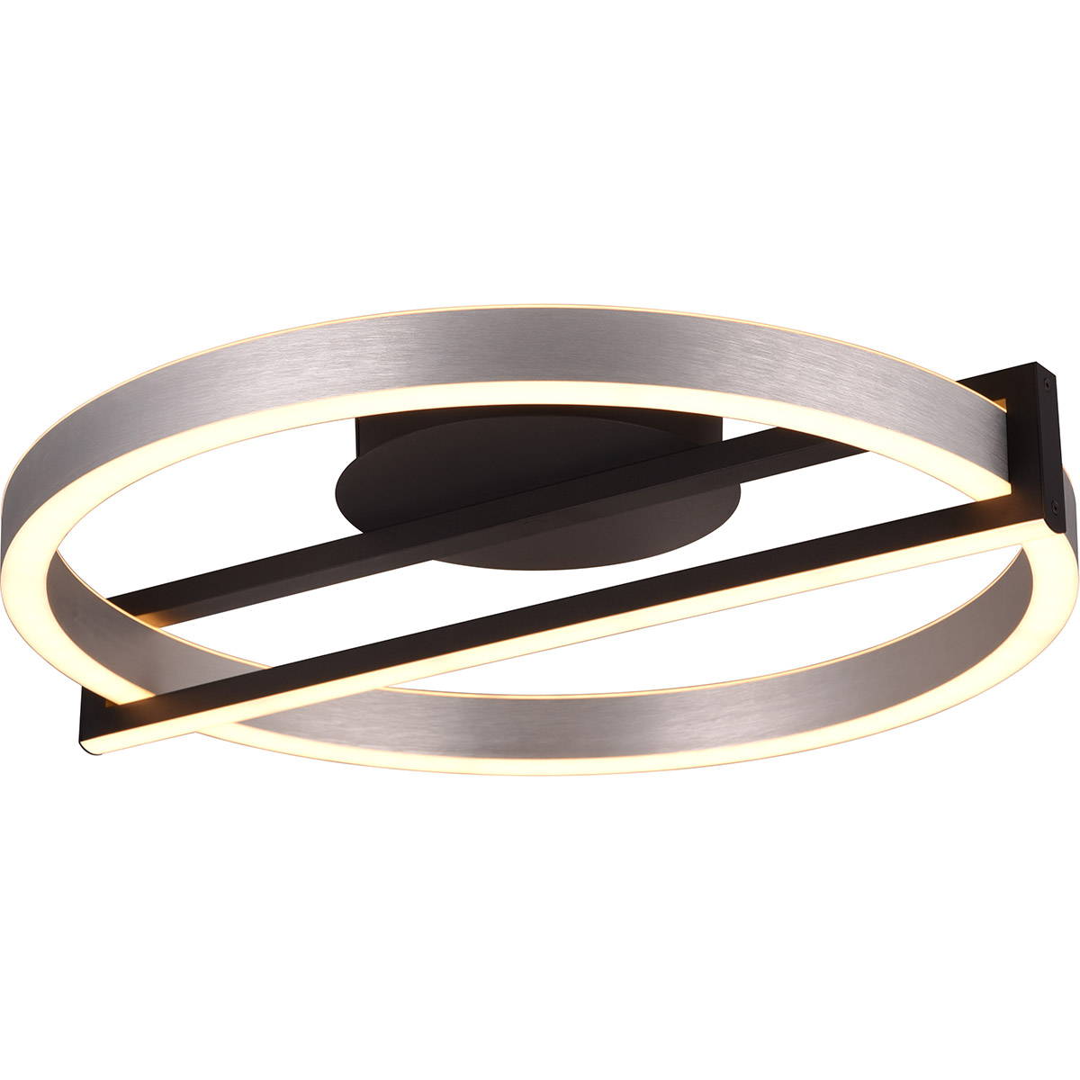 LED Plafondlamp - Trion Tompie - 55W - Aanpasbaar kleur -  Dimbaar - Rond - Geborsteld Aluminium - Metaal