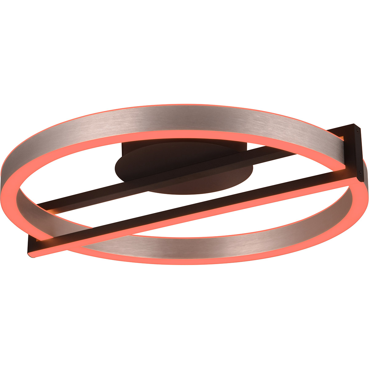 LED Plafondlamp - Trion Tompie - 55W - Aanpasbaar kleur -  Dimbaar - Rond - Geborsteld Aluminium - Metaal