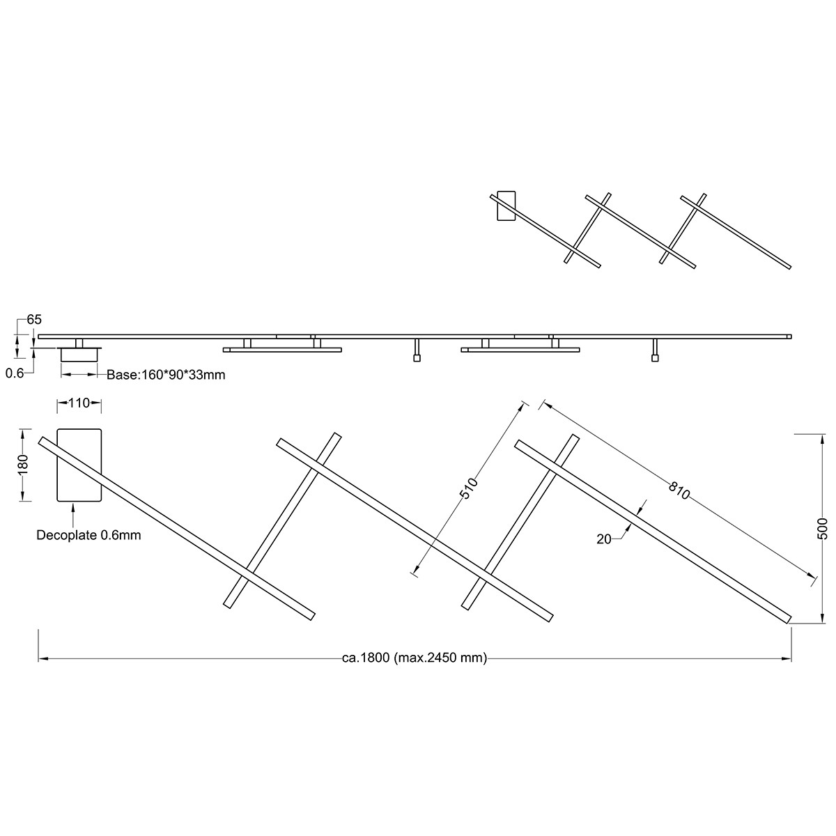 LED Plafondlamp - Trion Undiro - 9W - Warm Wit 3000K - 5-lichts - Dimbaar - Rechthoek - Mat Nikkel - Aluminium