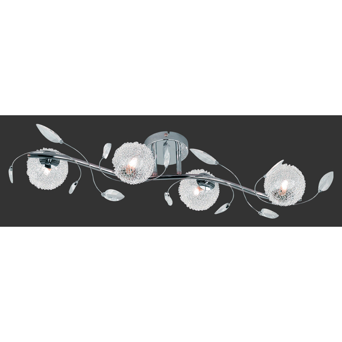 LED Plafondlamp - Trion Ware - G9 Fitting - 4-lichts - Rechthoek - Glans Chroom - Aluminium