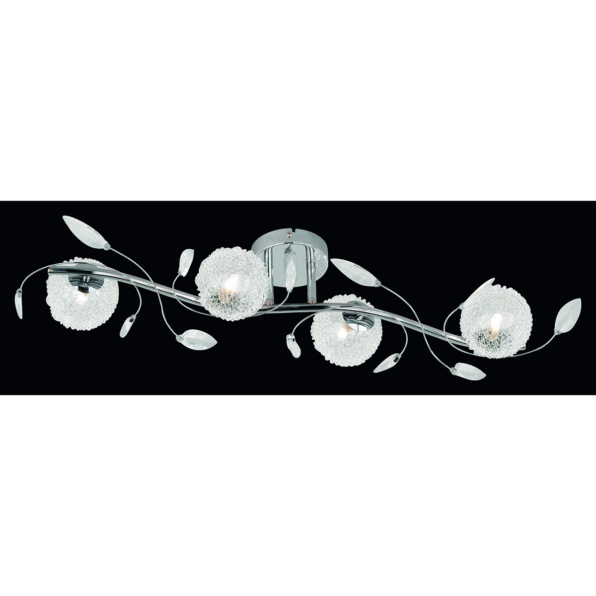 LED Plafondlamp - Trion Ware - G9 Fitting - 4-lichts - Rechthoek - Glans Chroom - Aluminium