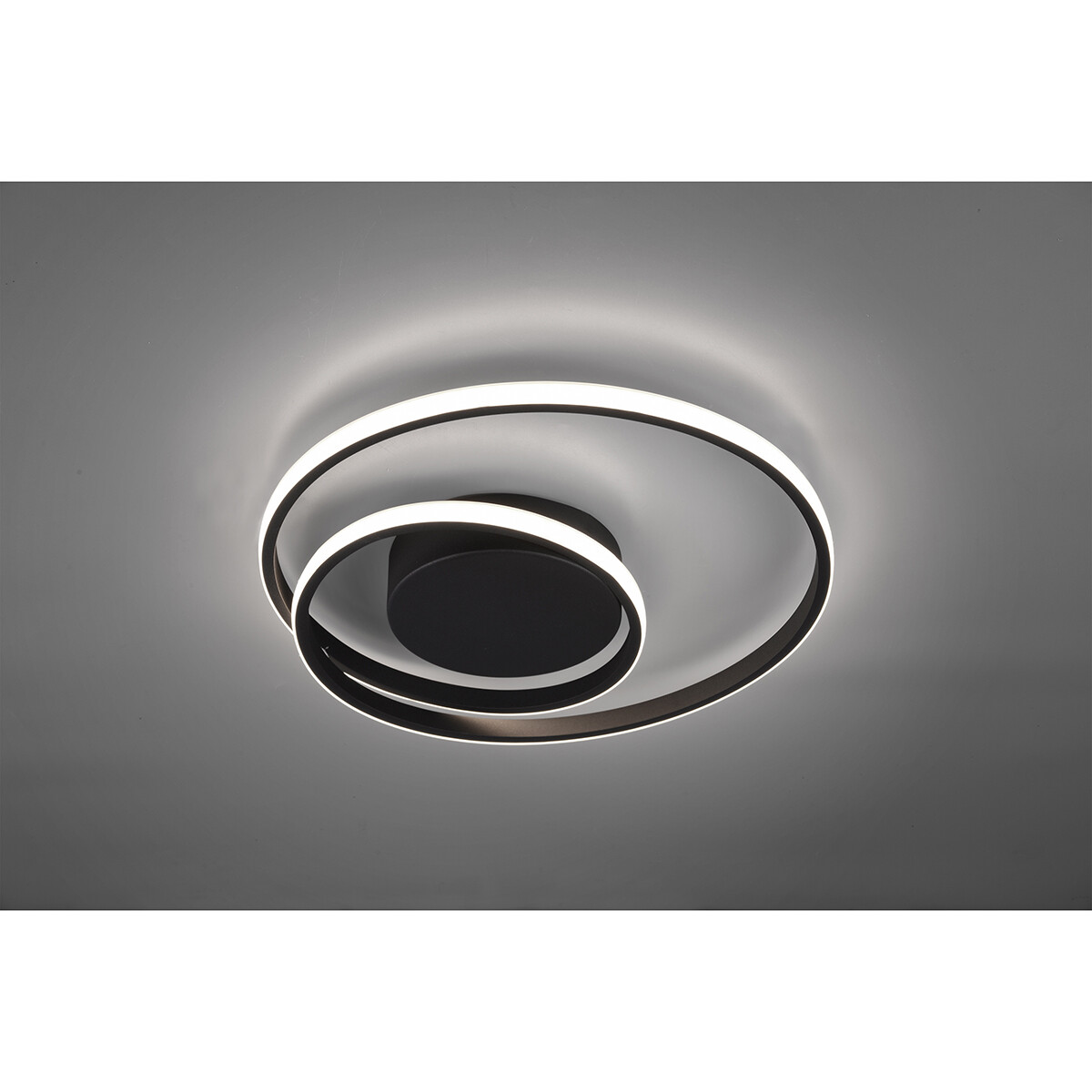 LED Plafondlamp - Trion Zobun - 22W - Warm Wit 3000K - Dimbaar - Rond - Mat Zwart - Aluminium