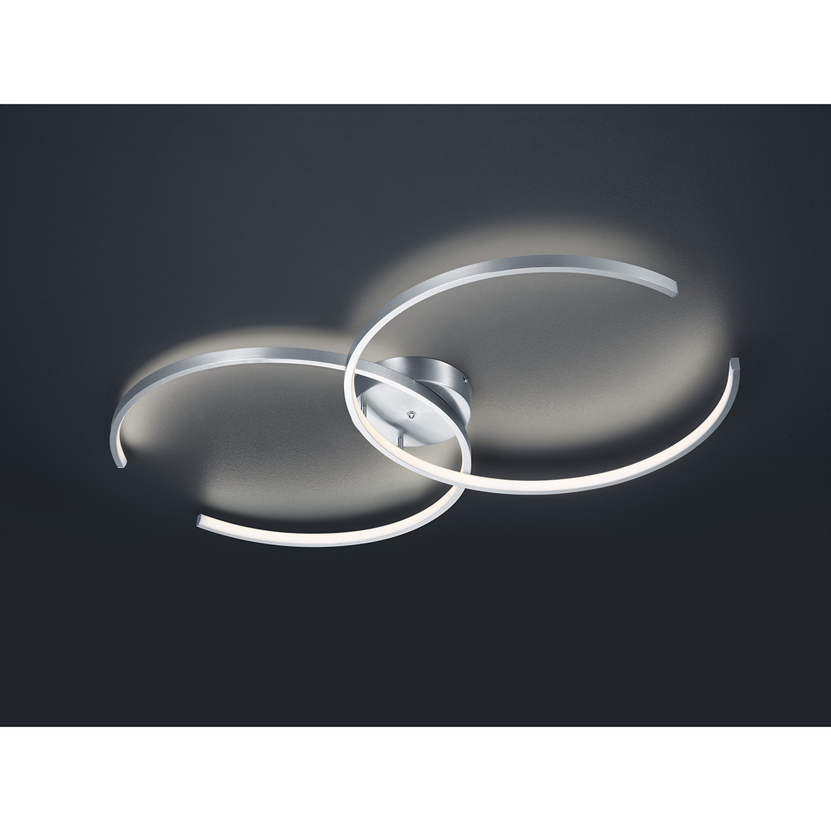 LED Plafondlamp WiZ - Smart LED - Trion City - 34W - Aanpasbare Kleur - Dimbaar - Afstandsbediening - Rond - Mat Nikkel - Aluminium