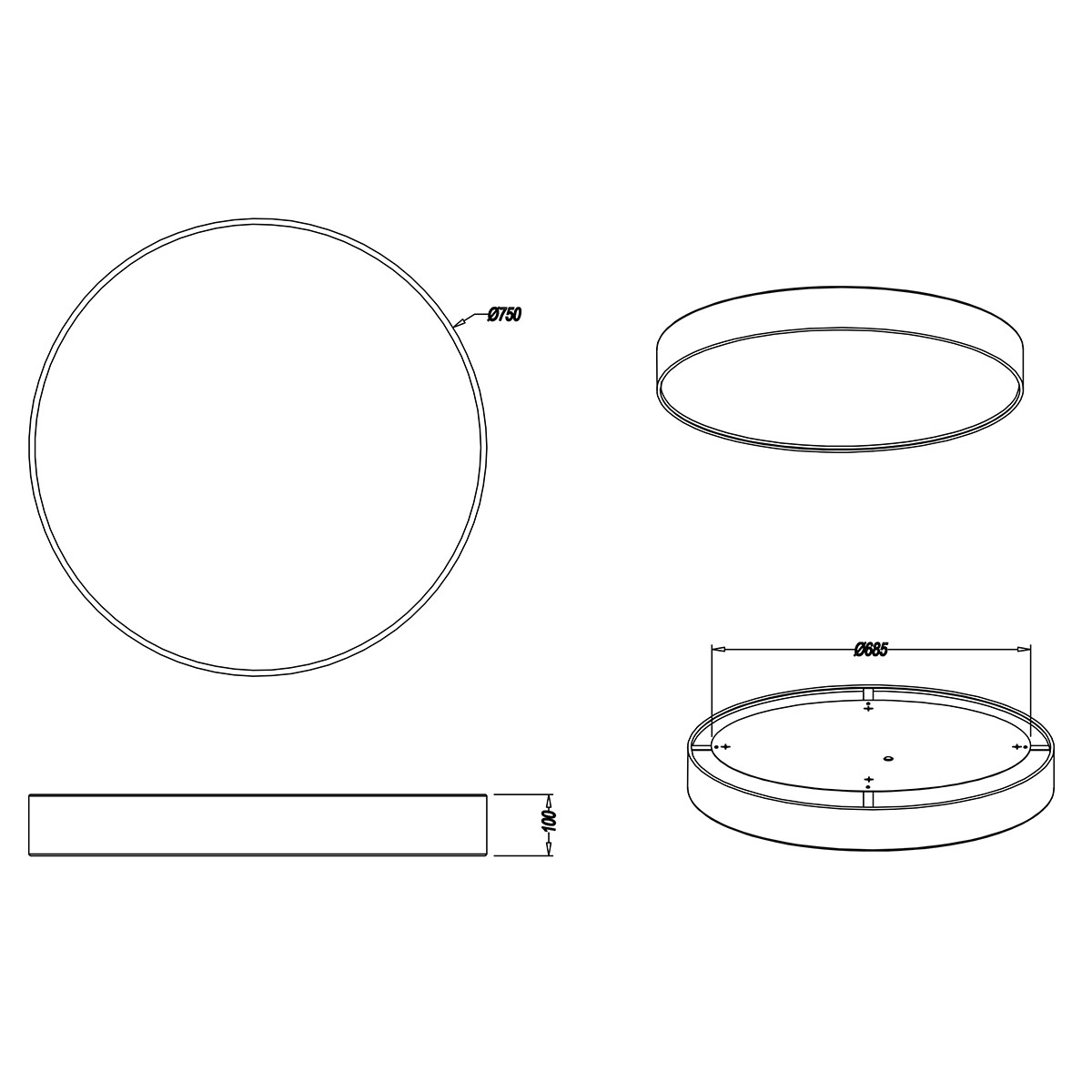 LED Plafondlamp WiZ - Smart LED - Trion Ditro - 45W - Aanpasbare Kleur - Dimbaar - Afstandsbediening - Rond - Mat Wit - Aluminium