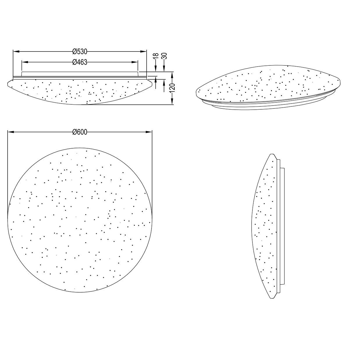 LED Plafondlamp WiZ - Smart LED - Trion Farlo - 32W - Aanpasbare Kleur - Dimbaar - Sterlicht - Rond - Mat Wit - Kunststof