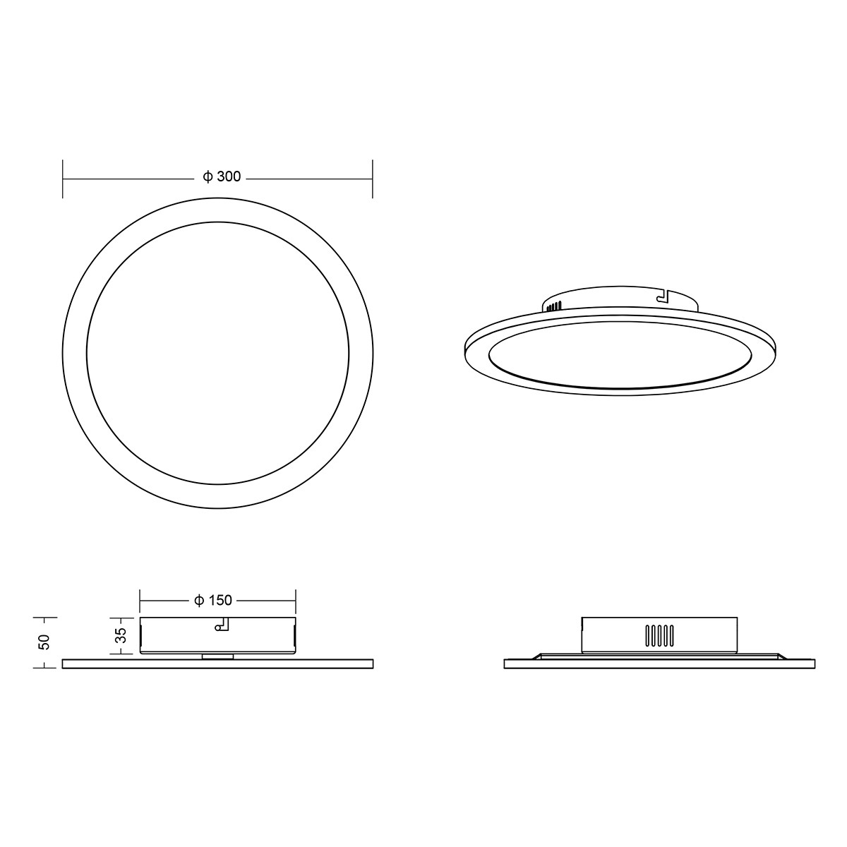 LED Plafondlamp WiZ - Smart LED - Trion Givon - 15W - Aanpasbare Kleur - Dimbaar - Afstandsbediening - Rond - Mat Nikkel - Aluminium