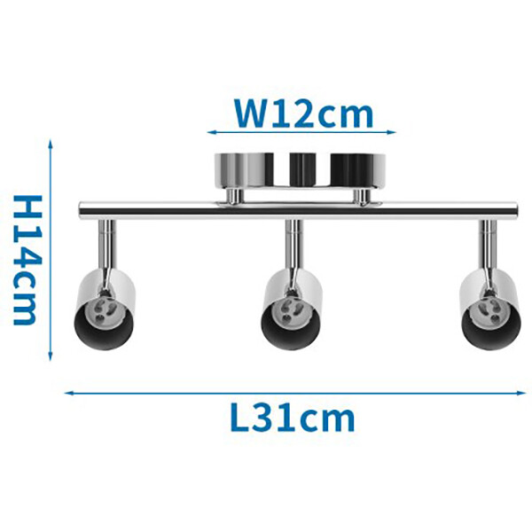 LED Plafondspot - Aigi Apolo - GU10 Fitting - 3-lichts - Rechthoek - Mat Zilver - Aluminium