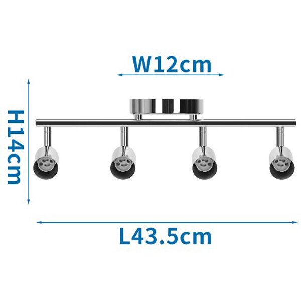 LED Plafondspot - Aigi Apolo - GU10 Fitting - 4-lichts - Rechthoek - Mat Zilver - Aluminium