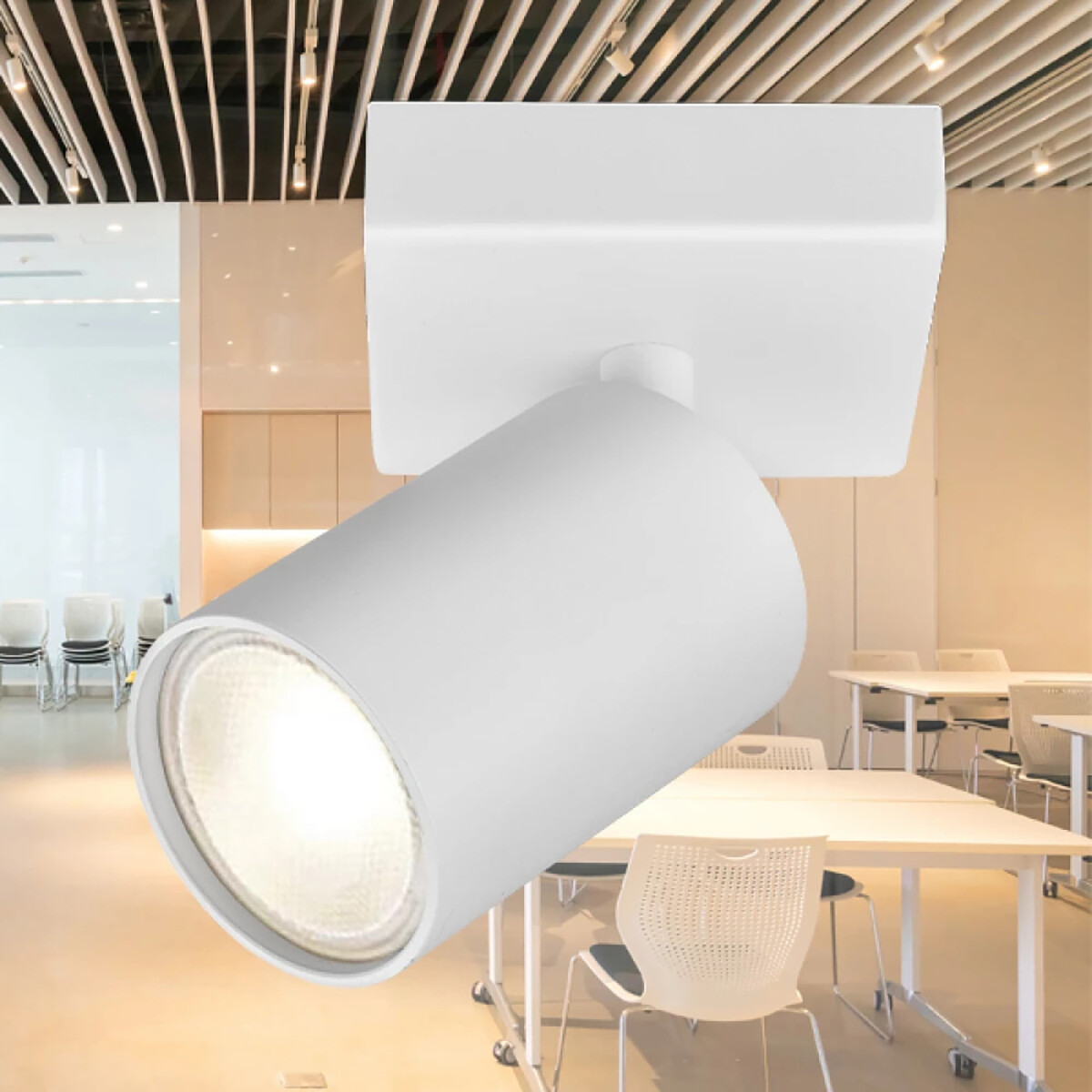 LED Plafondspot - Brinton Betin - GU10 Fitting - 1-lichts - Rond - Mat Wit - Kantelbaar - Aluminium