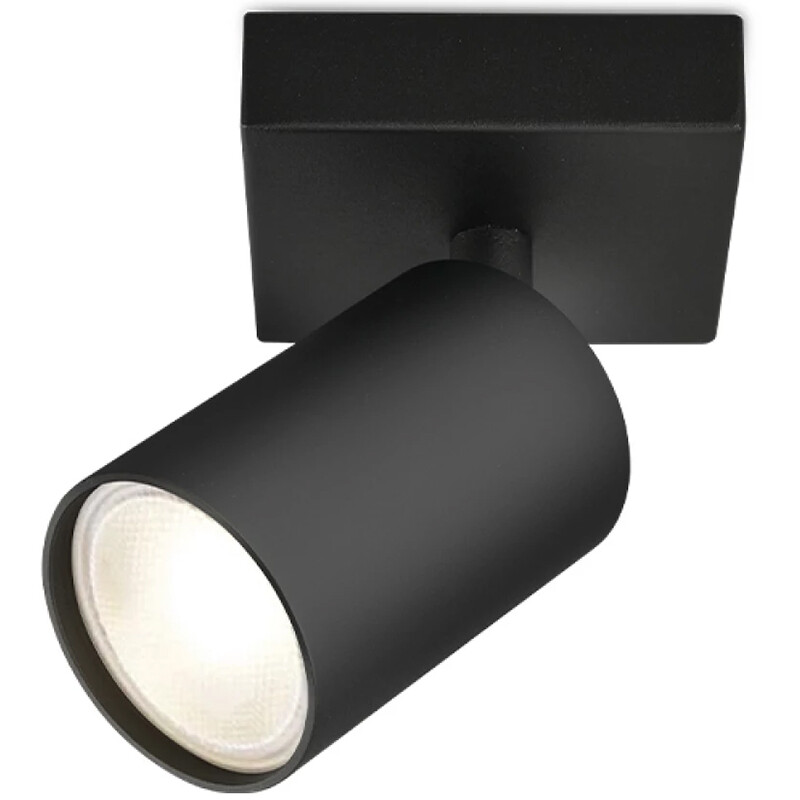 LED Plafondspot - Brinton Betin - GU10 Fitting - 1-lichts - Rond - Mat Zwart - Kantelbaar - Aluminium product afbeelding