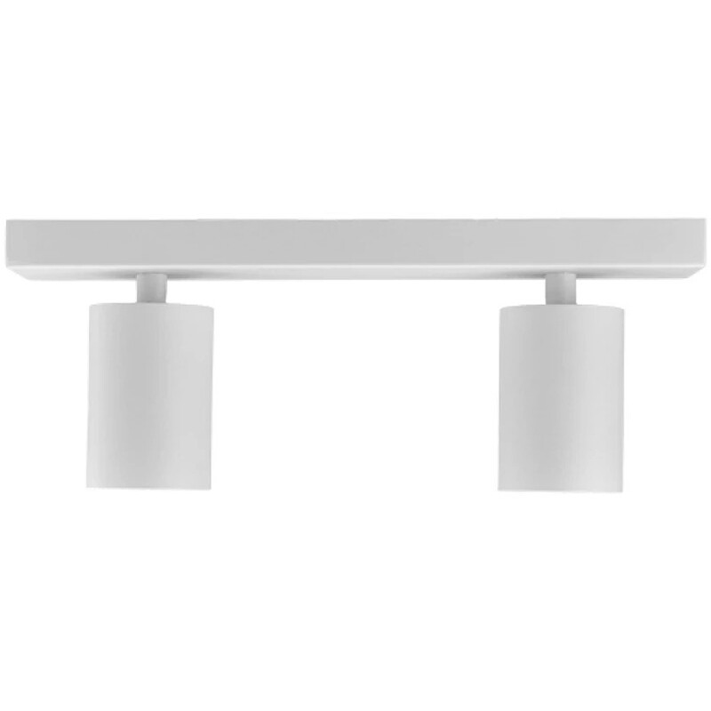 LED Plafondspot - Brinton Betin - GU10 Fitting - 2-lichts - Rond - Mat Wit - Kantelbaar - Aluminium