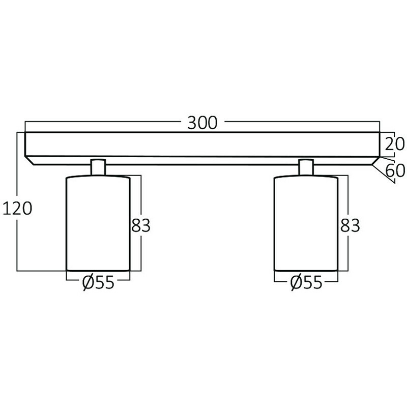 LED Plafondspot - Brinton Betin - GU10 Fitting - 2-lichts - Rond - Mat Wit - Kantelbaar - Aluminium - Philips - CorePro 827 36D - 7W - Warm Wit 2700K