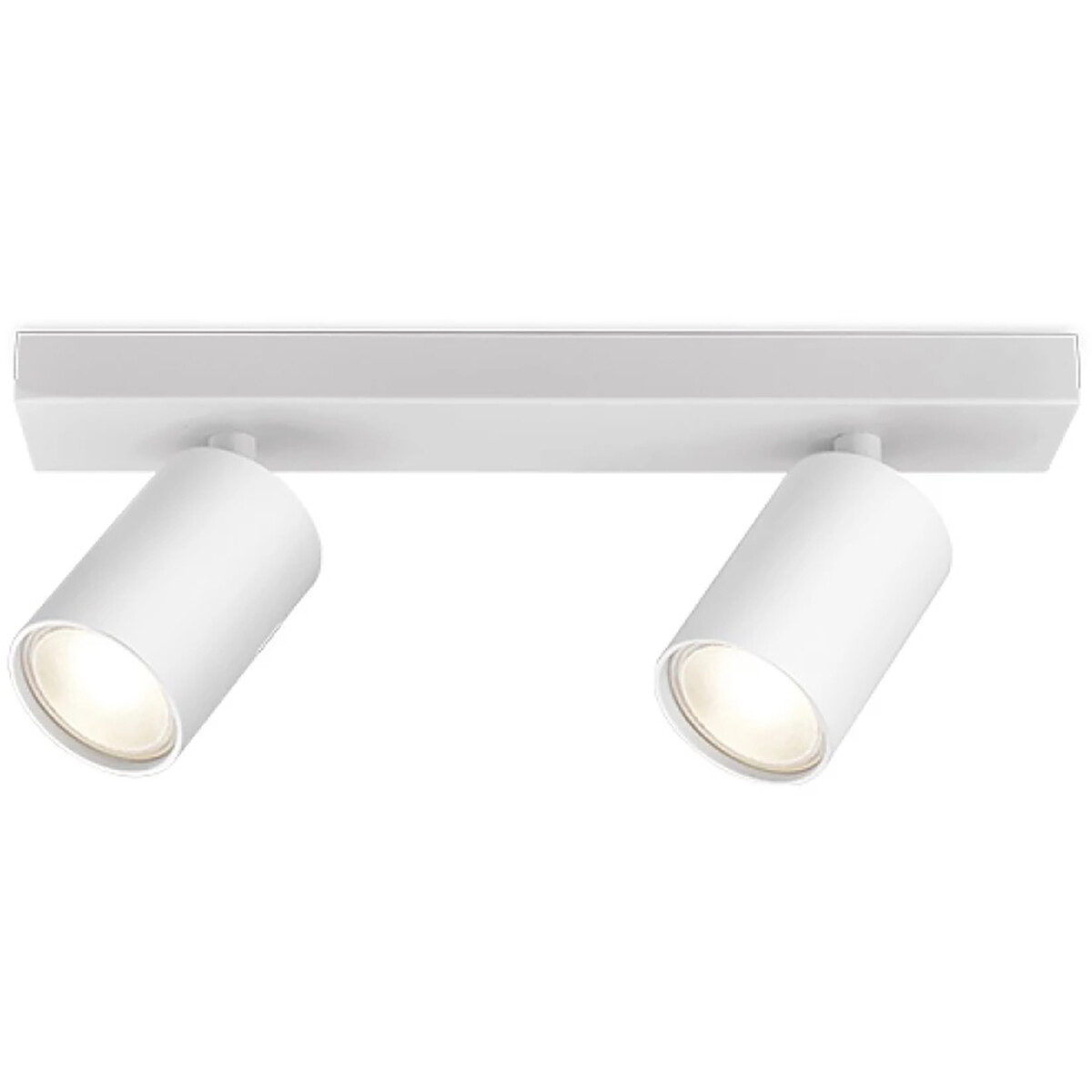 LED Plafondspot - Brinton Betin - GU10 Fitting - 2-lichts - Rond - Mat Wit - Kantelbaar - Aluminium - Philips - CorePro 827 36D - 9.2W - Warm Wit 2700K product afbeelding