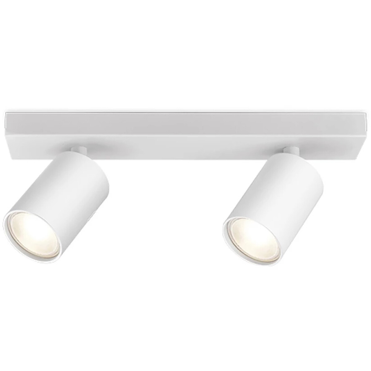 LED Plafondspot - Brinton Betin - GU10 Fitting - 2-lichts - Rond - Mat Wit - Kantelbaar - Aluminium - Philips - CorePro 830 36D - 7W - Warm Wit 3000K product afbeelding