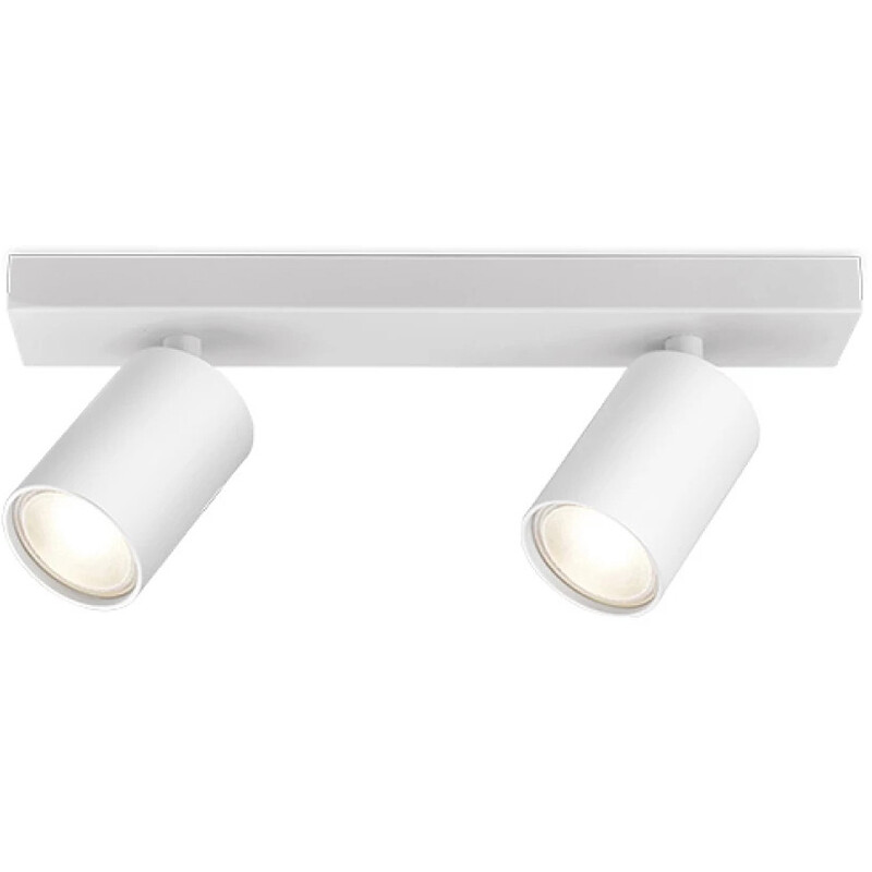 LED Plafondspot - Brinton Betin - GU10 Fitting - 2-lichts - Rond - Mat Wit - Kantelbaar - Aluminium product afbeelding