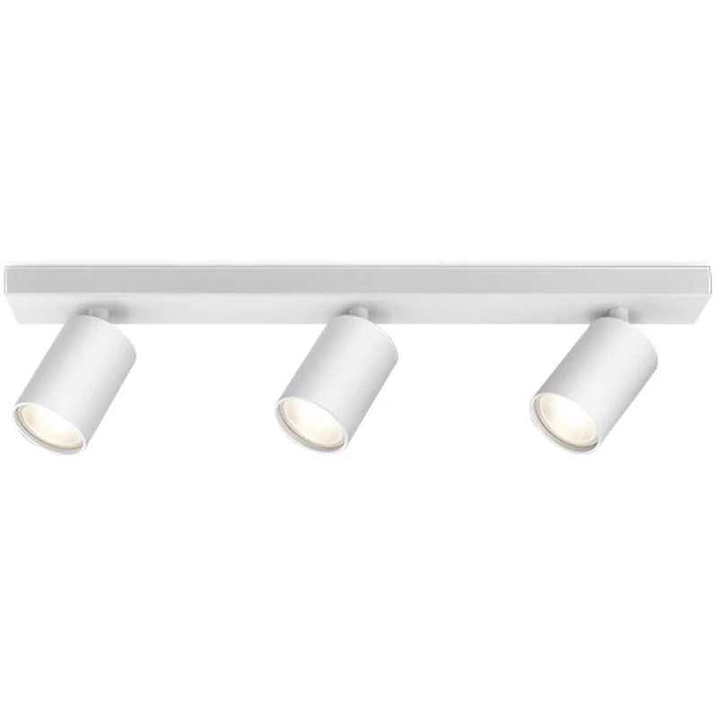 LED Plafondspot - Brinton Betin - GU10 Fitting - 3-lichts - Rond - Mat Wit - Kantelbaar - Aluminium