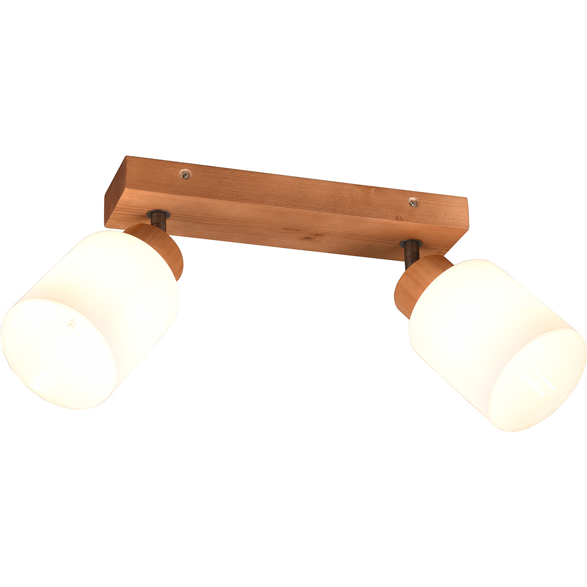 LED Plafondspot - Plafondverlichting - Trion Asmara - E14 Fitting - 2-lichts - Rechthoek - Mat Bruin - Hout product afbeelding