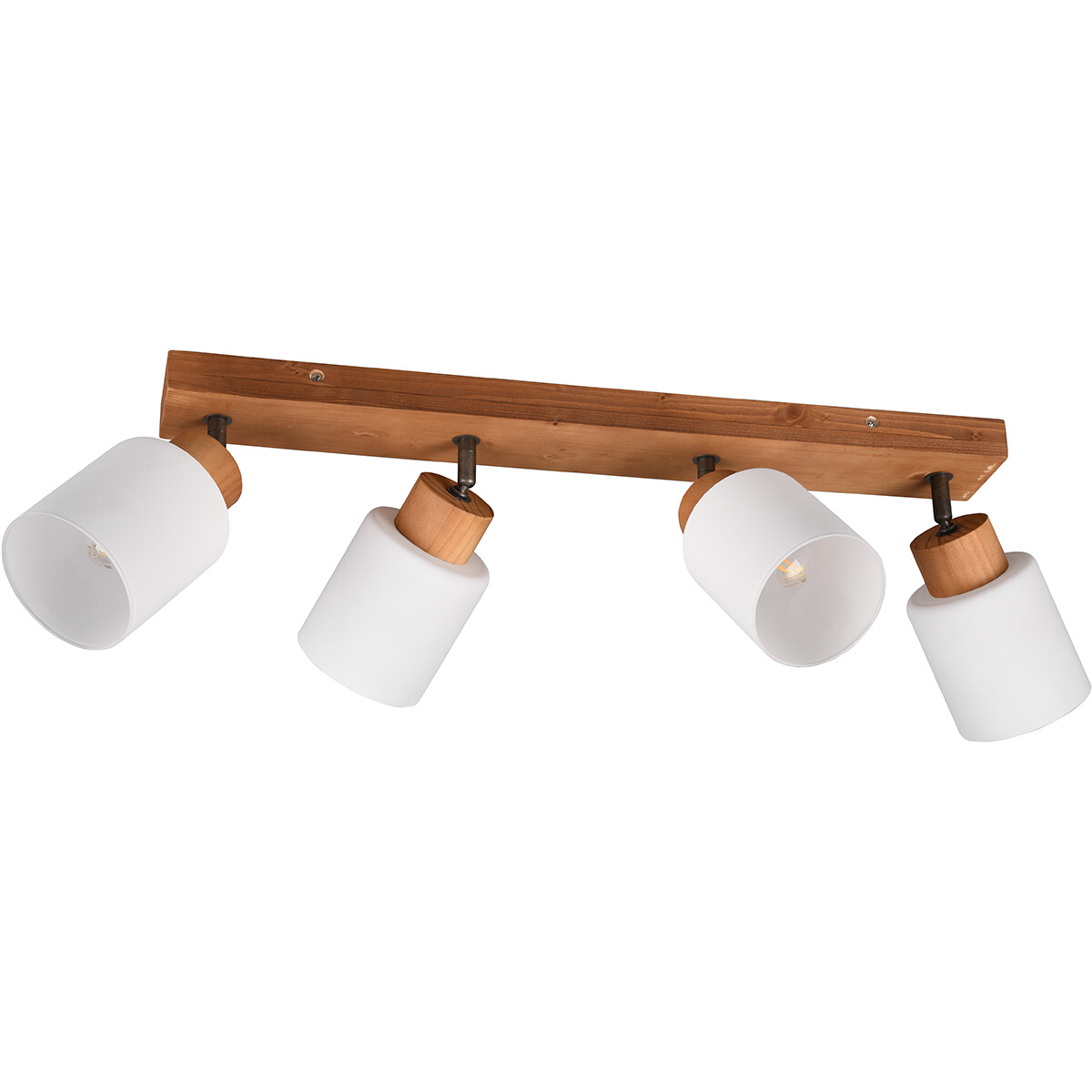 LED Plafondspot - Plafondverlichting - Trion Asmara - E14 Fitting - 4-lichts - Rechthoek - Mat Bruin - Hout