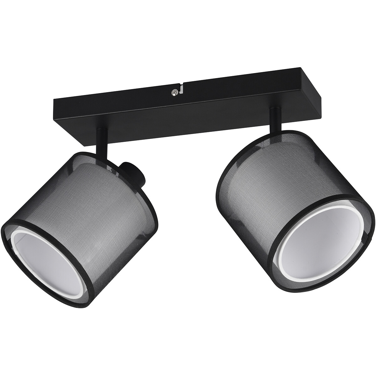 LED Plafondspot - Plafondverlichting - Trion Bidon - E14 Fitting - 2-lichts - Rechthoek - Mat Zwart - Aluminium