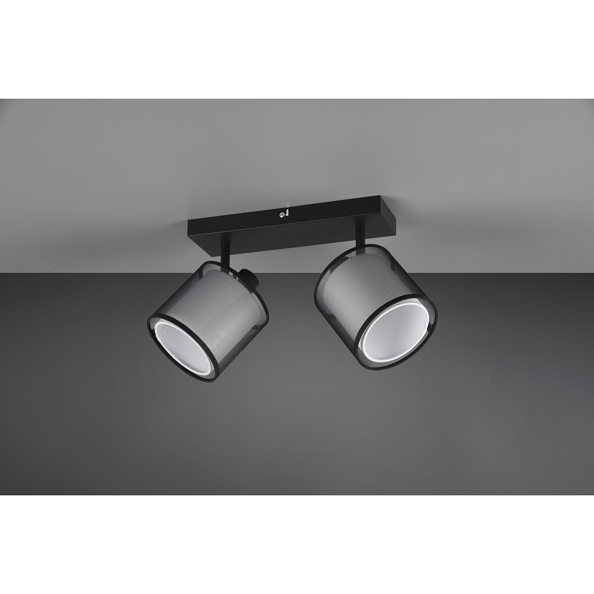 LED Plafondspot - Plafondverlichting - Trion Bidon - E14 Fitting - 2-lichts - Rechthoek - Mat Zwart - Aluminium